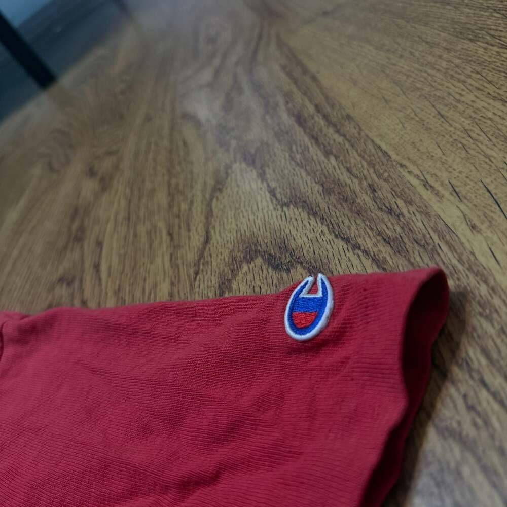 Vintage 1990s Champion Script Logo Red Single Stitch T-Shirt - Picture 5 of 9